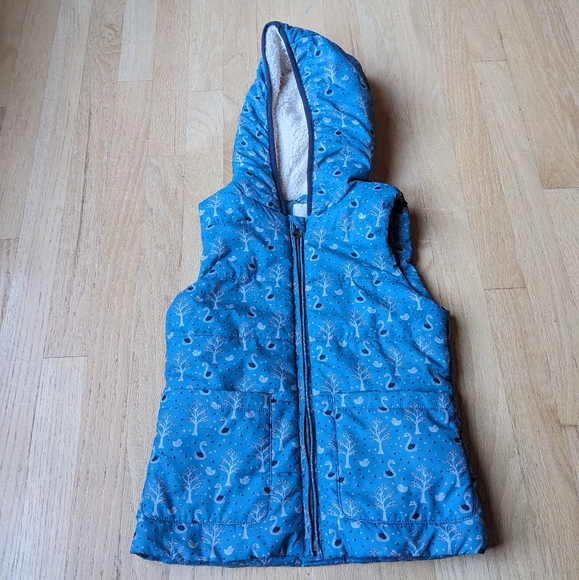 Copper Key girl's hooded puffer vest with swan print - Picture 11 of 14